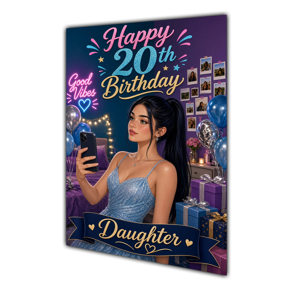 Happy 20th Birthday Colourful Bedroom Greeting Card A5