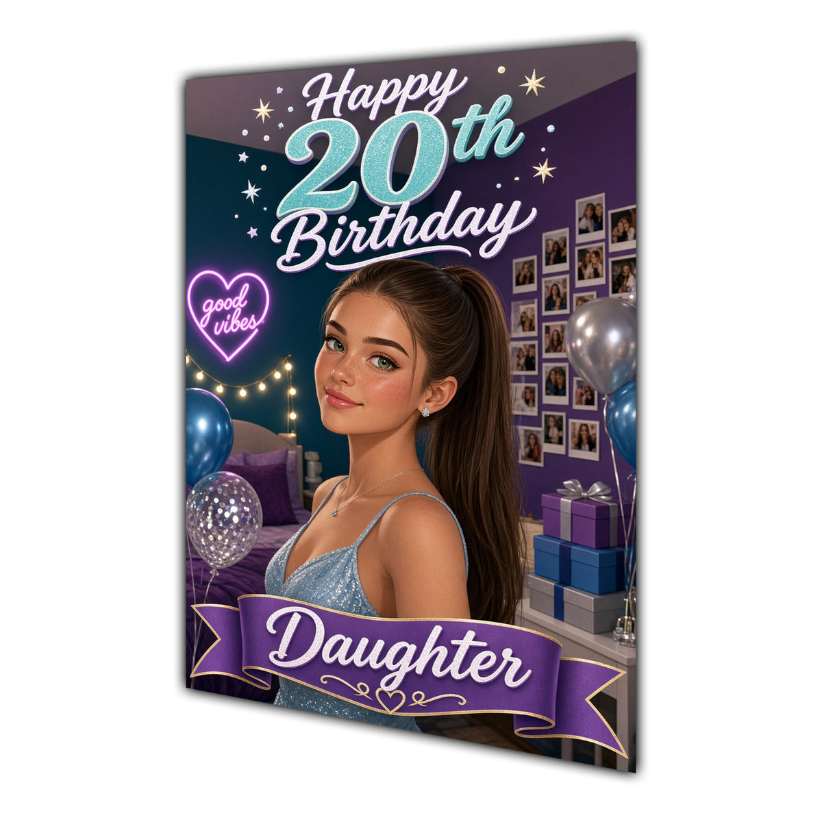 Happy 21st Birthday Colourful Bedroom Greeting Card A5