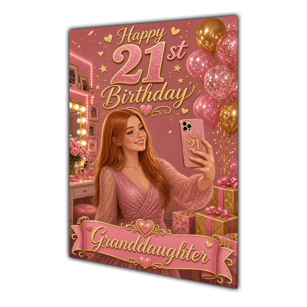 Happy 21st Birthday Colourful Bedroom Greeting Card A5