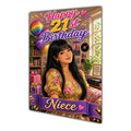 Happy 21st Birthday Colourful Bedroom Greeting Card A5