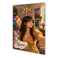 Happy 21st Birthday Colourful Bedroom Greeting Card A5