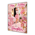 Happy 8th Birthday Daughter Pink Bedroom Selfie Greeting Card A5