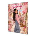 Happy 9th Birthday Girl Pink Bedroom Selfie Greeting Card A5