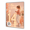 Personalised 14th Birthday Card Girls Granddaughter Daughter Niece A5 Size