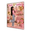 Happy 10th Birthday Girl Pink Bedroom Selfie Greeting Card A5