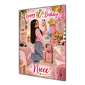 Happy 10th Birthday Niece Pink Bedroom Selfie Greeting Card A5