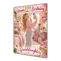 Happy 12th Birthday Granddaughter Pink Bedroom Selfie Greeting Card A5