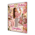Happy 12th Birthday Daughter Pink Bedroom Selfie Greeting Card A5