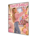 Happy 12th Birthday Girl Pink Bedroom Selfie Greeting Card A5
