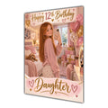 Happy 12th Birthday Daughter Pink Bedroom Selfie Greeting Card A5