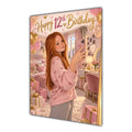 Happy 12th Birthday Girl Pink Bedroom Selfie Greeting Card A5