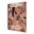 Happy 16th Birthday Daughter Pink Bedroom Selfie Greeting Card A5