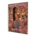 Happy 17th Birthday Granddaughter Pink Bedroom Selfie Greeting Card A5