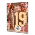 Personalised 19th Birthday Card Girls Granddaughter Daughter Niece A5 Size