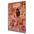 Happy Birthday Granddaughter Brown Hair Rose Gold Selfie Card A5