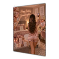 Happy Birthday Granddaughter Brown Hair Rose Gold Selfie Card A5