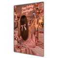 Happy Birthday Granddaughter Brown Hair Rose Gold Selfie Card A5