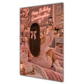 Happy Birthday Granddaughter Brown Hair Rose Gold Selfie Card A5