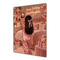 Happy Birthday Granddaughter Black Hair Rose Gold Selfie Card A5