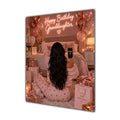 Happy Birthday Granddaughter Black Hair Rose Gold Selfie Card A5