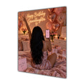 Happy Birthday Granddaughter Black Hair Rose Gold Selfie Card A5