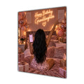 Happy Birthday Granddaughter Black Hair Rose Gold Selfie Card A5