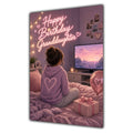 Happy Birthday Granddaughter Brown Hair Pink TV Bedroom Card A5