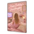 Happy Birthday Granddaughter Blonde Hair Pink TV Bedroom Card A5
