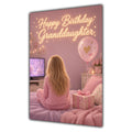 Happy Birthday Granddaughter Blonde Hair Pink TV Bedroom Card A5