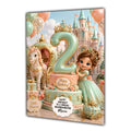 2nd Birthday Card Girl Princess Granddaughter Daughter Large A5 Size