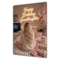 Happy Birthday Granddaughter Blonde Hair Pink TV Bedroom Card A5