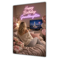 Happy Birthday Granddaughter Blonde Hair Pink TV Bedroom Card A5