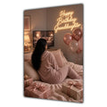 Happy Birthday Granddaughter Black Hair Pink TV Bedroom Card A5