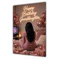 Happy Birthday Granddaughter Black Hair Pink TV Bedroom Card A5