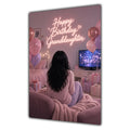 Happy Birthday Granddaughter Black Hair Pink TV Bedroom Card A5