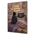 Happy Birthday Daughter Brown Hair Pink TV Bedroom Card A5