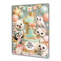 1st Birthday Card Girl Penguin Seal Granddaughter Daughter Large A5 Size