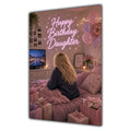 Happy Birthday Daughter Blonde Hair Pink TV Bedroom Card A5