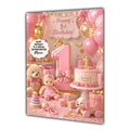 1st Birthday Card Girl Baby Toys Granddaughter Daughter Large A5 Size
