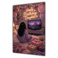 Happy Birthday Daughter Black Hair Pink TV Bedroom Card A5