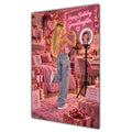 Happy Birthday Granddaughter Blonde Hair Pink Selfie Card A5