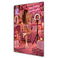 Happy Birthday Granddaughter Brown Hair Pink Selfie Card A5