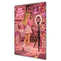 Happy Birthday Granddaughter Blonde Hair Pink Selfie Card A5
