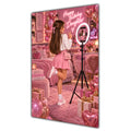 Happy Birthday Daughter Brown Hair Pink Selfie Card A5