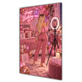 Happy Birthday Blonde Hair Pink Selfie Card A5