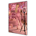 Happy Birthday Blonde Hair Pink Selfie Card A5