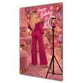 Happy Birthday Blonde Hair Pink Selfie Card A5