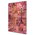 Happy Birthday Blonde Hair Pink Selfie Card A5