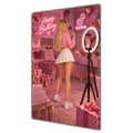 Happy Birthday Blonde Hair Pink Selfie Card A5