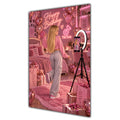 Happy Birthday Blonde Hair Pink Selfie Card A5